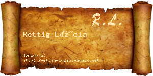 Rettig Lúcia névjegykártya